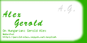 alex gerold business card